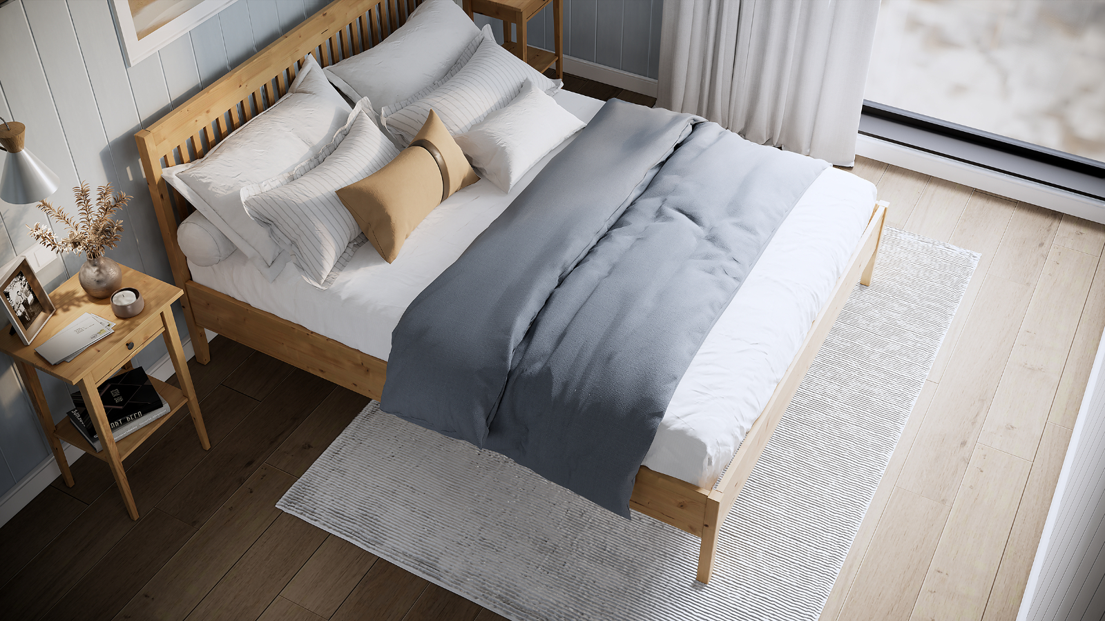 Кровать Maas массив сосны, цвет Светло-коричневый 160x200 - купить в Озерце