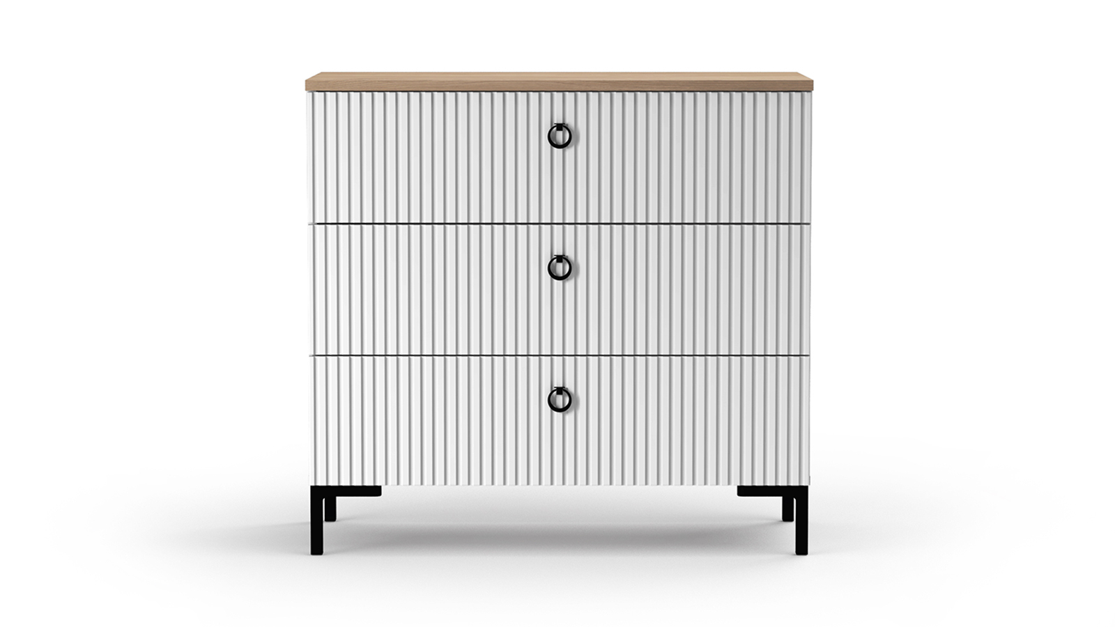 Комод 3 ящика Zima, цвет Гикори кингстон + Белый 41x85.5 — купить в Озерце
