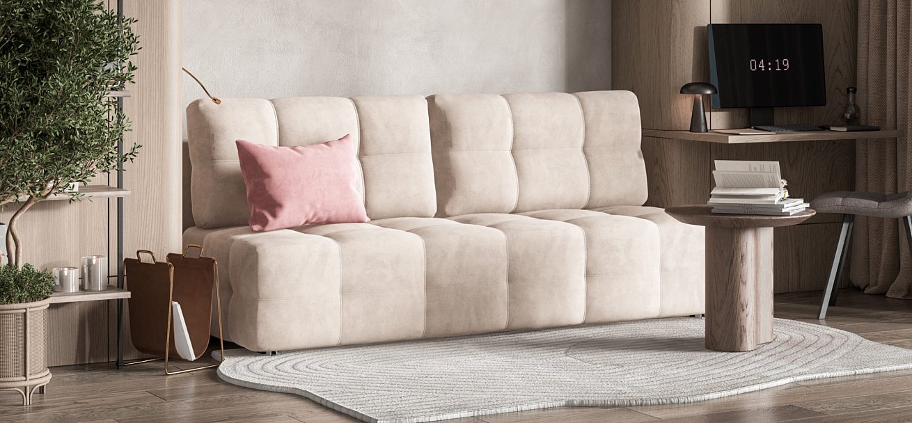 Денди Мини диван Велюр Монолит латте — купить в Озерце