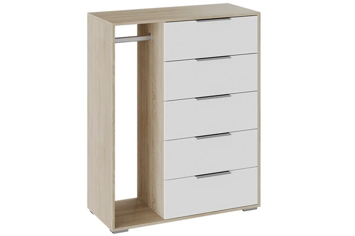 Комод комбинированный Нуар Тип 1 (Дуб Сонома/Белый Ясень) — Мебель-центр Озерцо