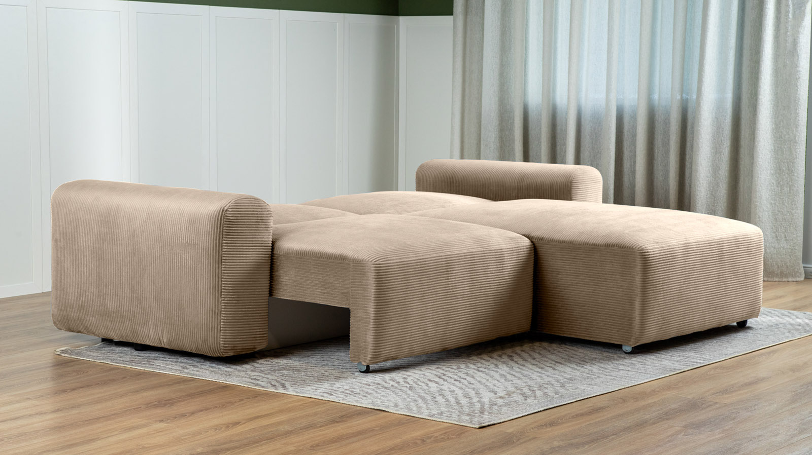 Диван -кровать угловой Raklet ткань Cilium Cream 156x258 — купить в Озерце