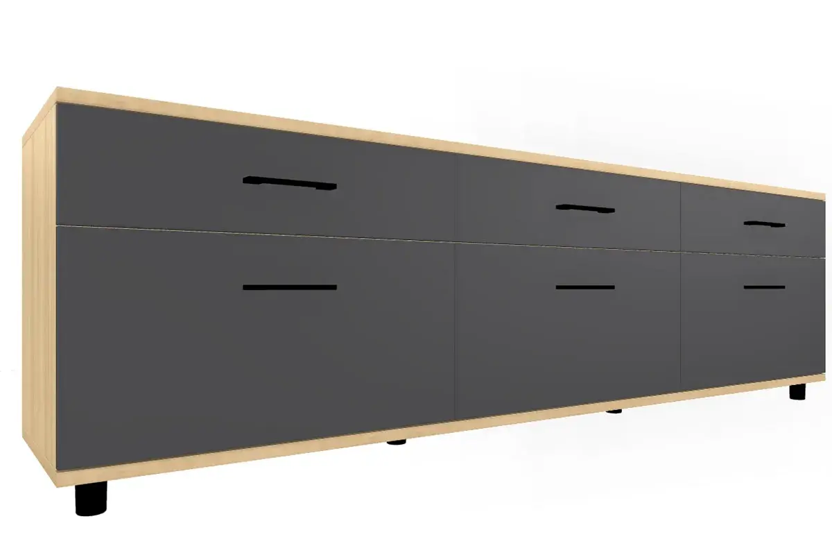 Гостиная Грейс комплект 5 (Ясень Асахи/Антрацит матовый) — Мебель-центр Озерцо