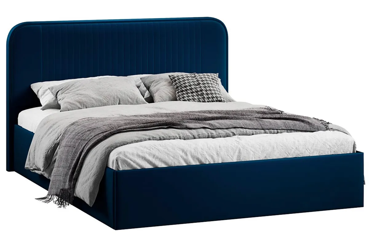 Кровать Тиффани c подъемным механизмом Тип 1 и заглушиной 140х200 (Велюр / Confetti Blue) - купить в Озерце