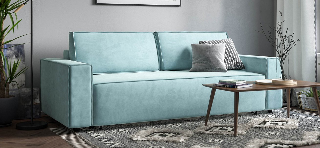 Лофт диван Велюр Монолит аква — купить в Озерце