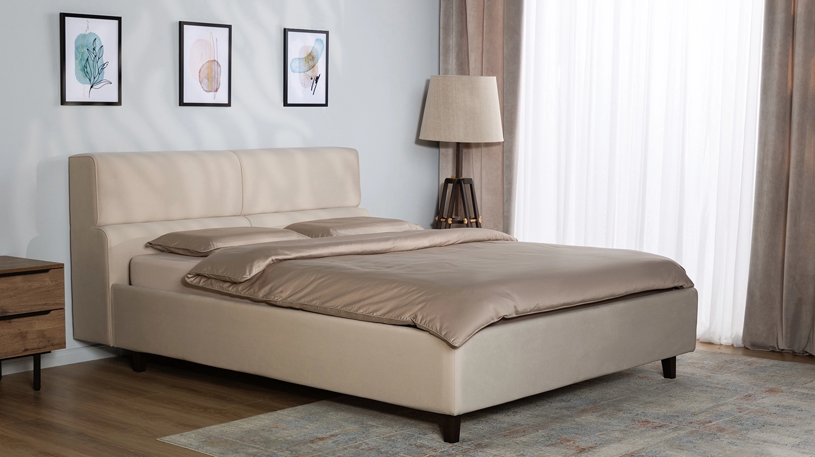 Кровать с подъемным механизмом Flavia ткань Sky Velvet 03 200x200 - купить в Озерце