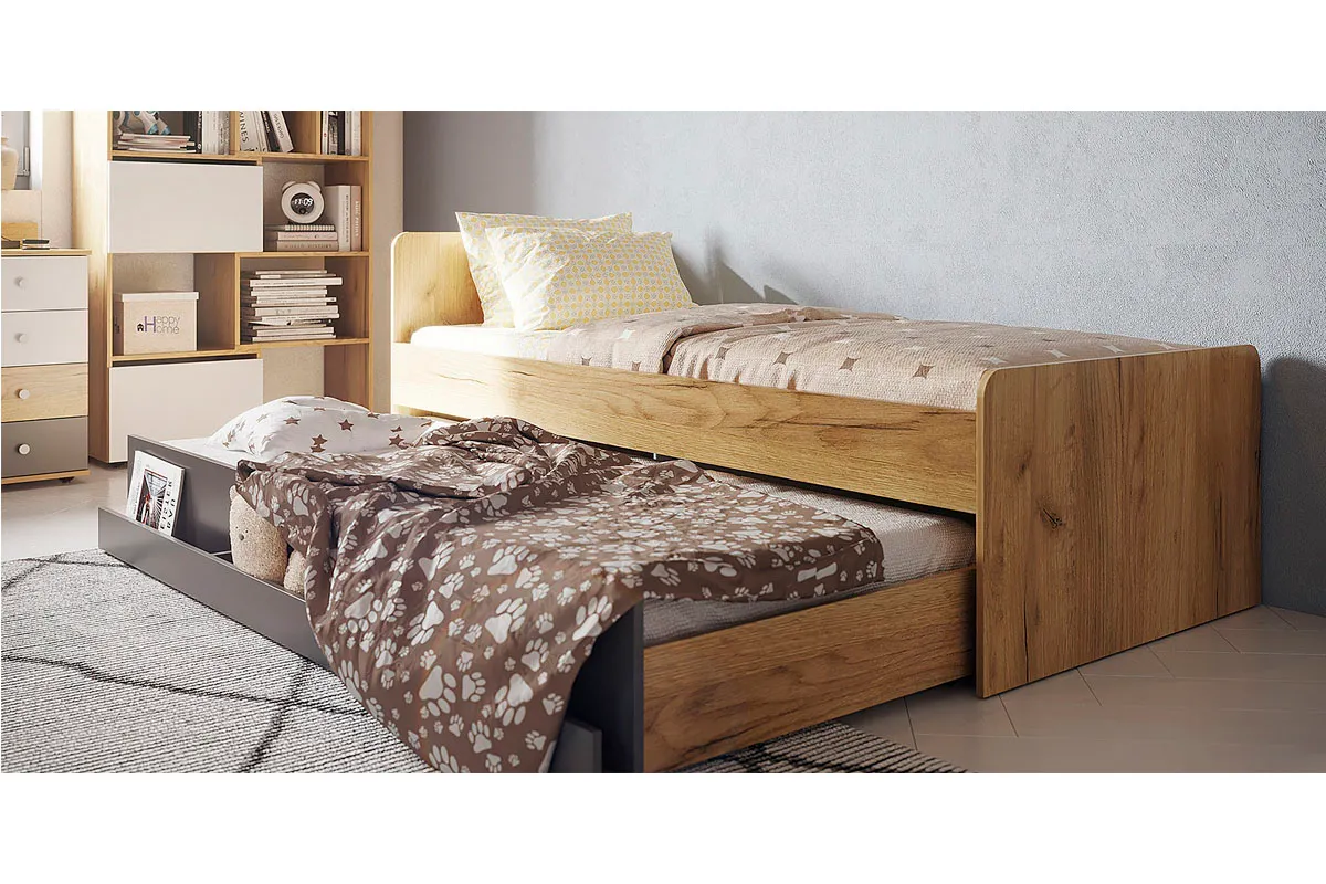 Детская Лойс №3 (Дуб золотистый/Белый/Графит) — Мебель-центр Озерцо