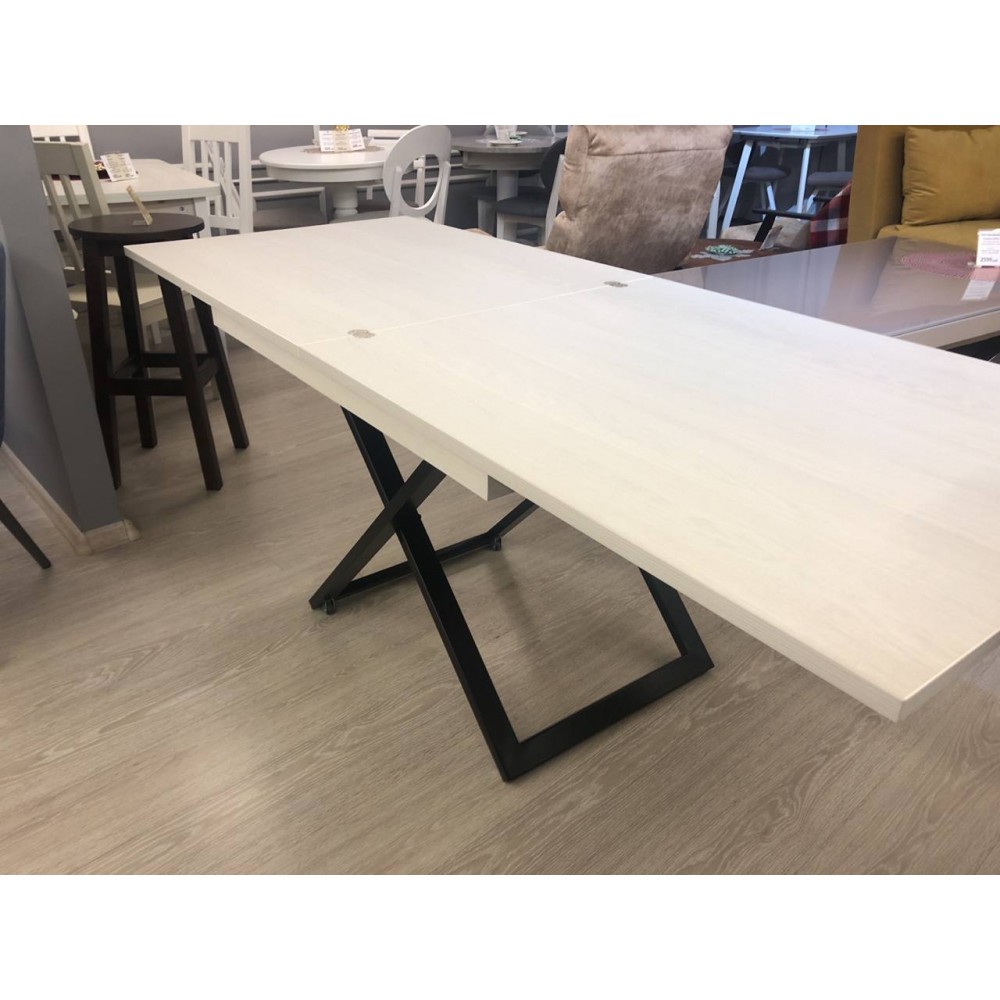 Стол-трансформер CROSS дуб анкор светлый/черная опора - купить в Озерце