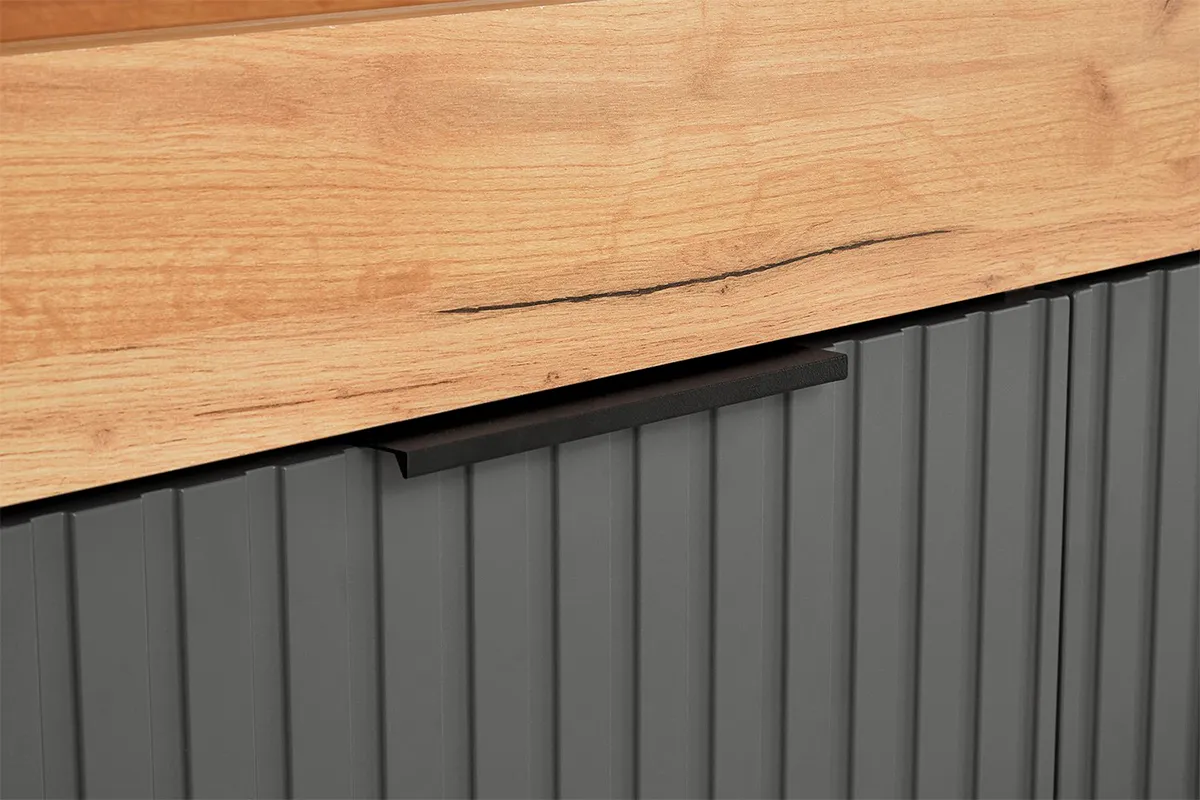 Кровать комбинированная Хилтон 90х200 Тип 1 (Дуб Крафт золотой/Графит матовый) - купить в Озерце