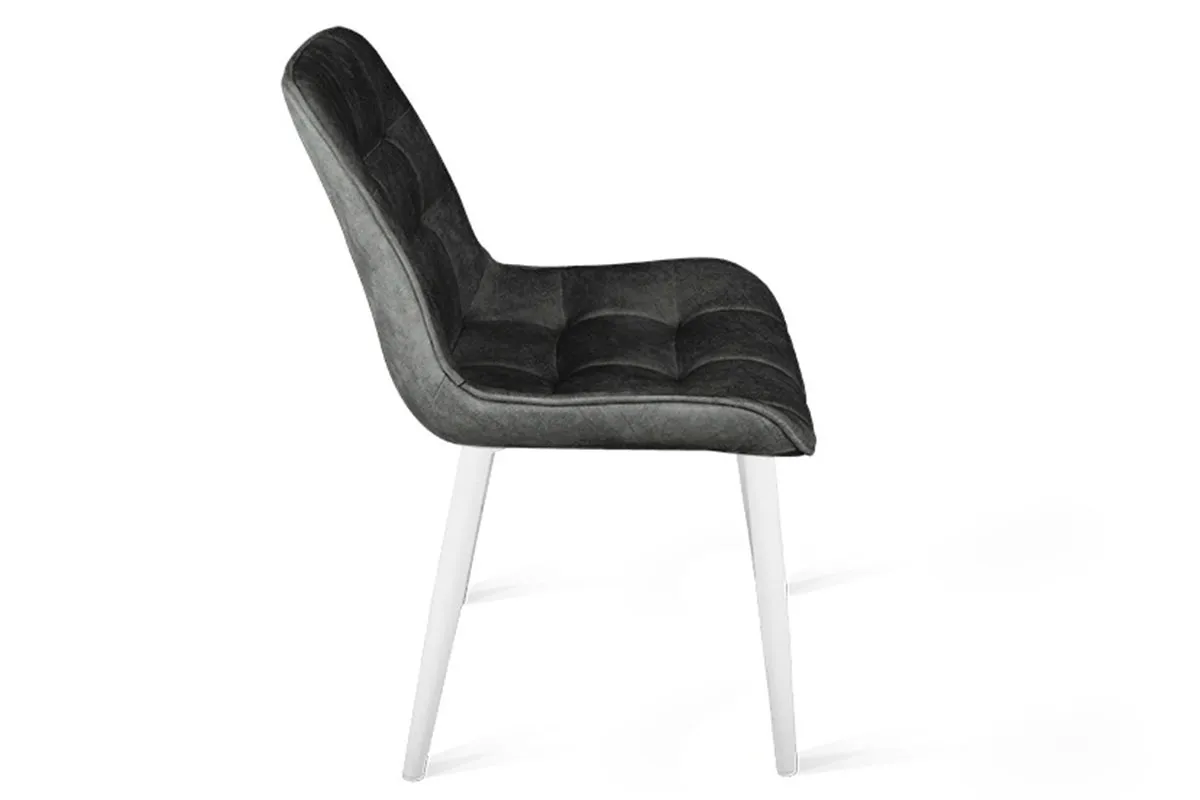 Стул Boston (Белый Муар/Велюр V003 Темно-серый) - купить в Озерце