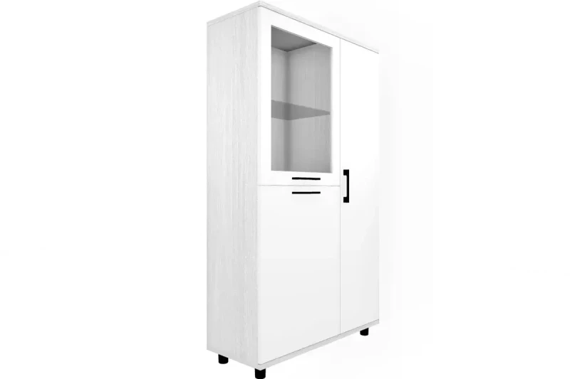 Шкаф многоцелевой ШК-5084-СЯ-БГ (Снежный Ясень/Белый Бриллиант Глянцевый) в мебель-центре Озерцо