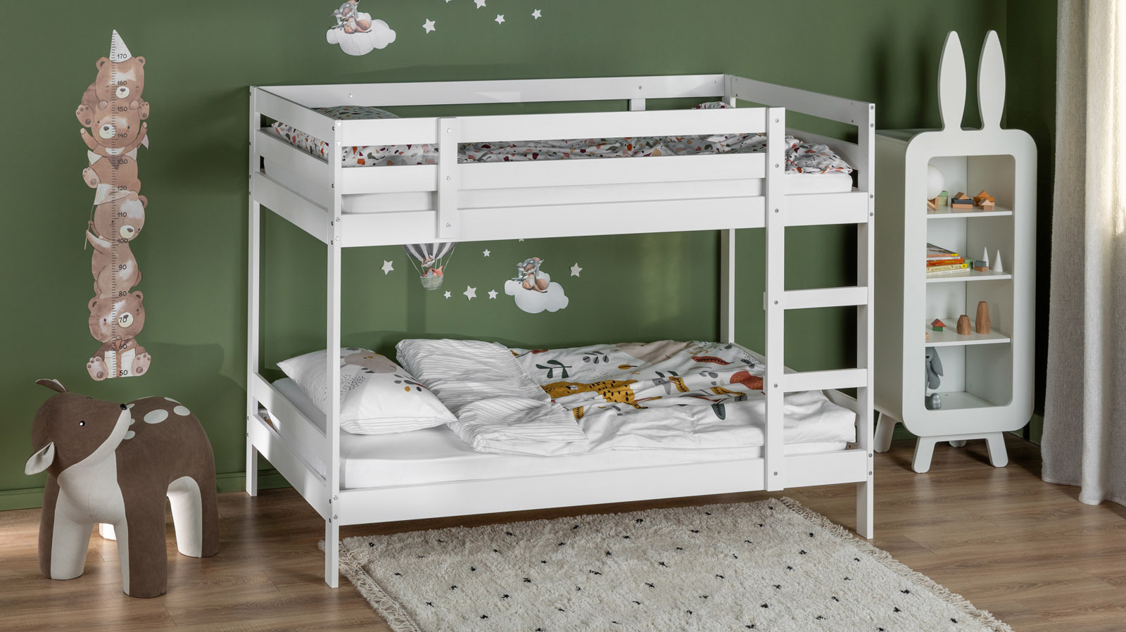 Детская кровать двухъярусная Neo, белая 90x200 — Мебель-центр Озерцо