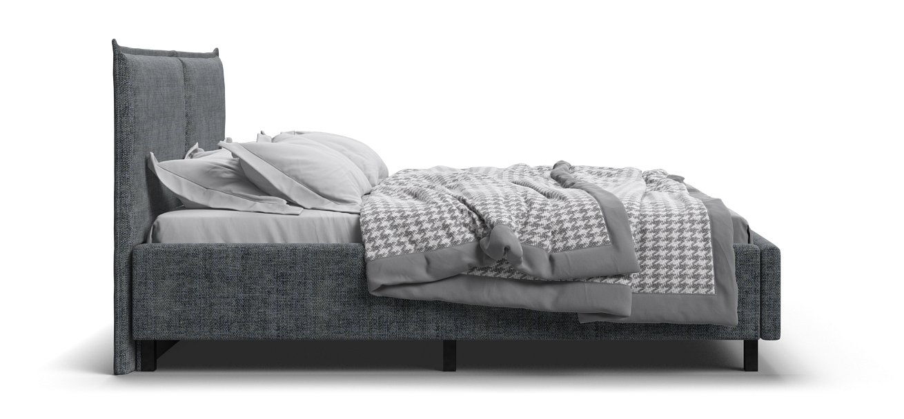Кровать ЛЕО 160*200 Шенилл IQ серая - купить в Озерце