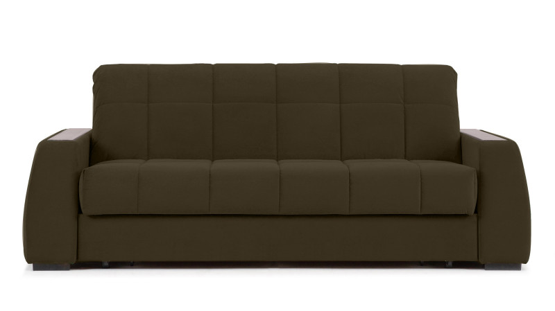 Диван - кровать Domo Pro с полками цвета ясень, стежка квадрат, ткань Sky Velvet 12 160x216 — в мебель-центре Озерцо