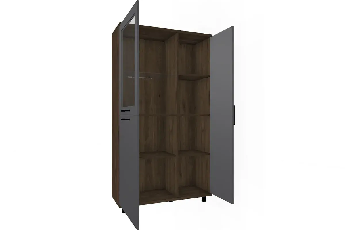 Шкаф многоцелевой ШК-5084-ГТ-АМ (Гикори Джексон Темный/Антрацит Матовый) в мебель-центре Озерцо