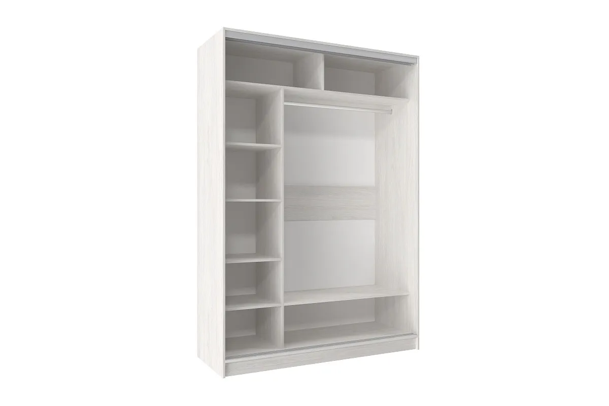 Шкаф-купе 1600 Домашний Зеркало/ЛДСП (Ясень Анкор Светлый) в мебель-центре Озерцо