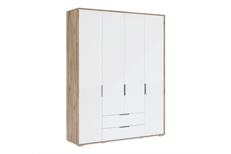 Шкаф четырехдверный Николь Мод.8 (Белый/Дуб Альпийский) в мебель-центре Озерцо