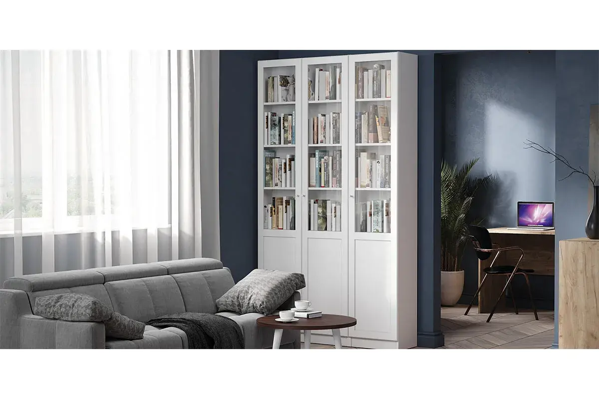 Шкаф для книг Харрис 31 (Белый) в мебель-центре Озерцо