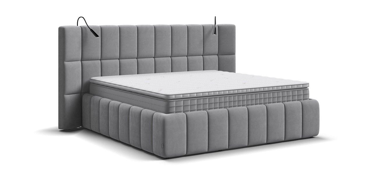 Босс ХО Кровать 180*200 Велюр Монолит сталь - купить в Озерце