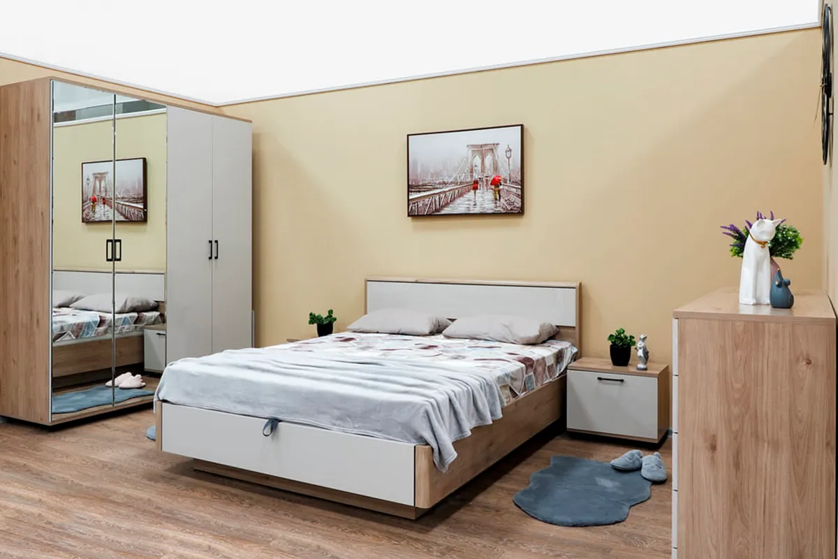 Шкаф для одежды и белья ШК-5003-ГС-КГ (Гикори Джексон Светлый/Кашемир Глянцевый) в мебель-центре Озерцо