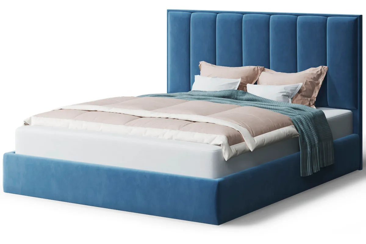 Кровать без опоры Лина с подъемым мех-ом 160х200 (Бренди лайт 08/Синий) - купить в Озерце