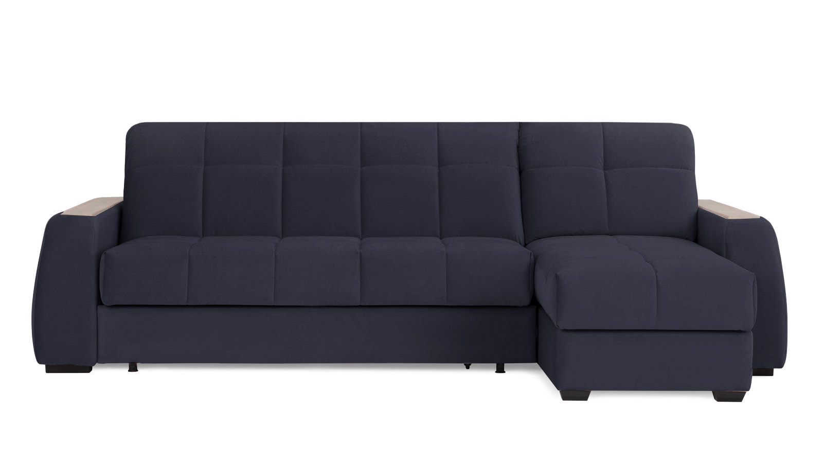 Диван угловой Domo Pro с накладкой цвета ясень, стежка квадрат, ткань Sky Velvet 40 180x216 — купить в Озерце