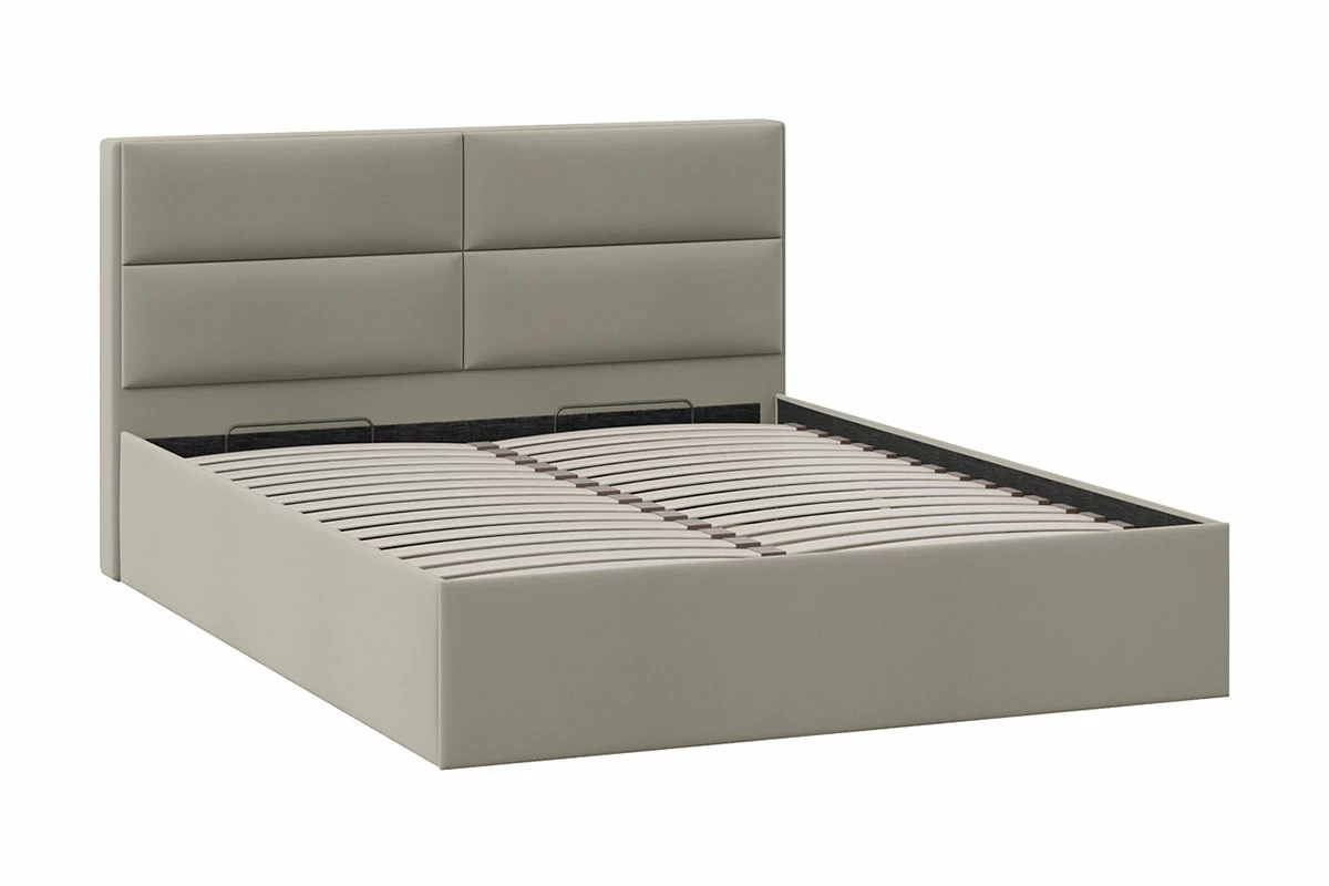 Кровать Глосс 160х200 с ПМ (Велюр/Мокко темный) - купить в Озерце