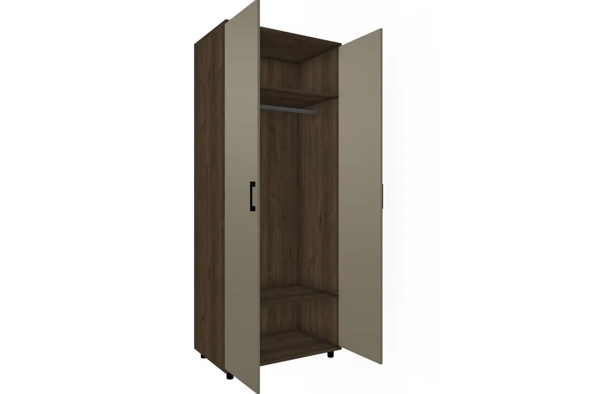 Шкаф для одежды и белья ШК-5002-ГТ-ЛМ (Гикори Джексон Темный/Латте Матовый) в мебель-центре Озерцо