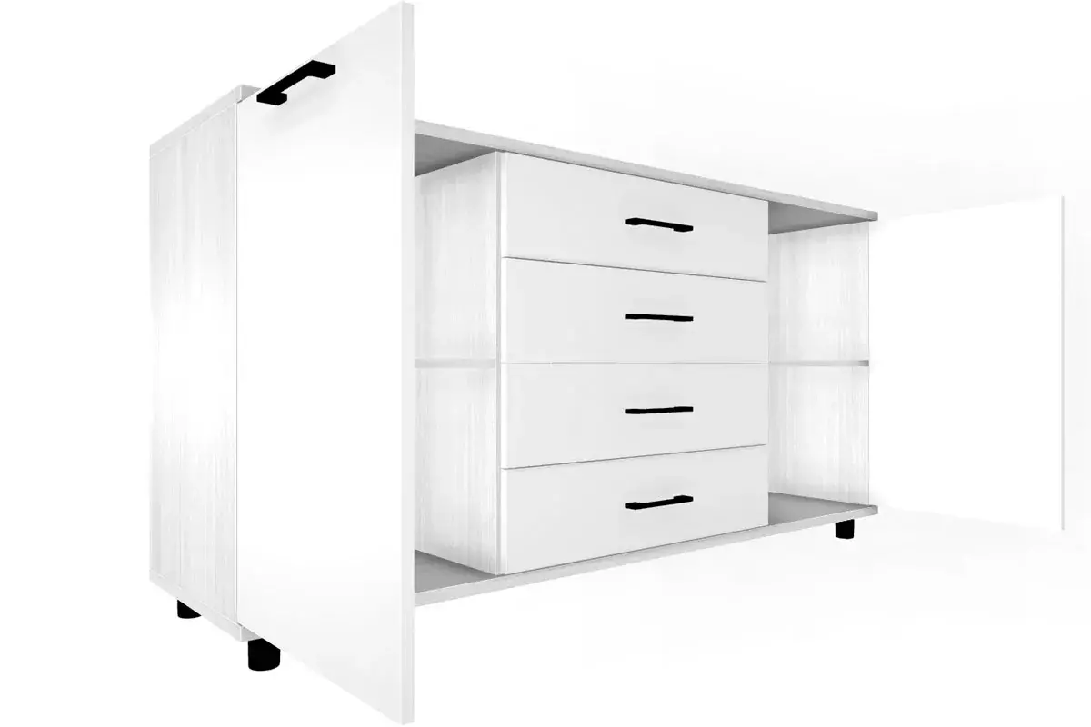 Тумба ТБ-5012-СЯ-БГ (Снежный Ясень/Белый Бриллиант Глянцевый) — Мебель-центр Озерцо