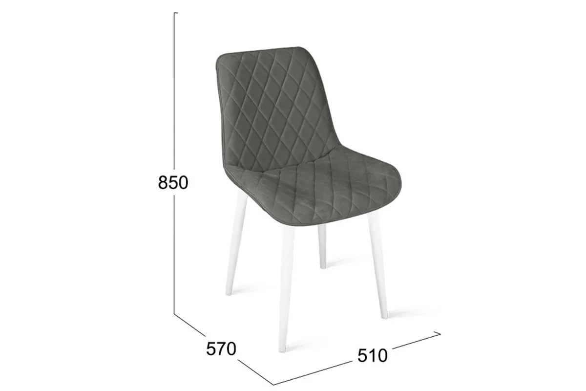 Стул Oscar (Белый Муар / Велюр L002 Серо-бежевый) - купить в Озерце