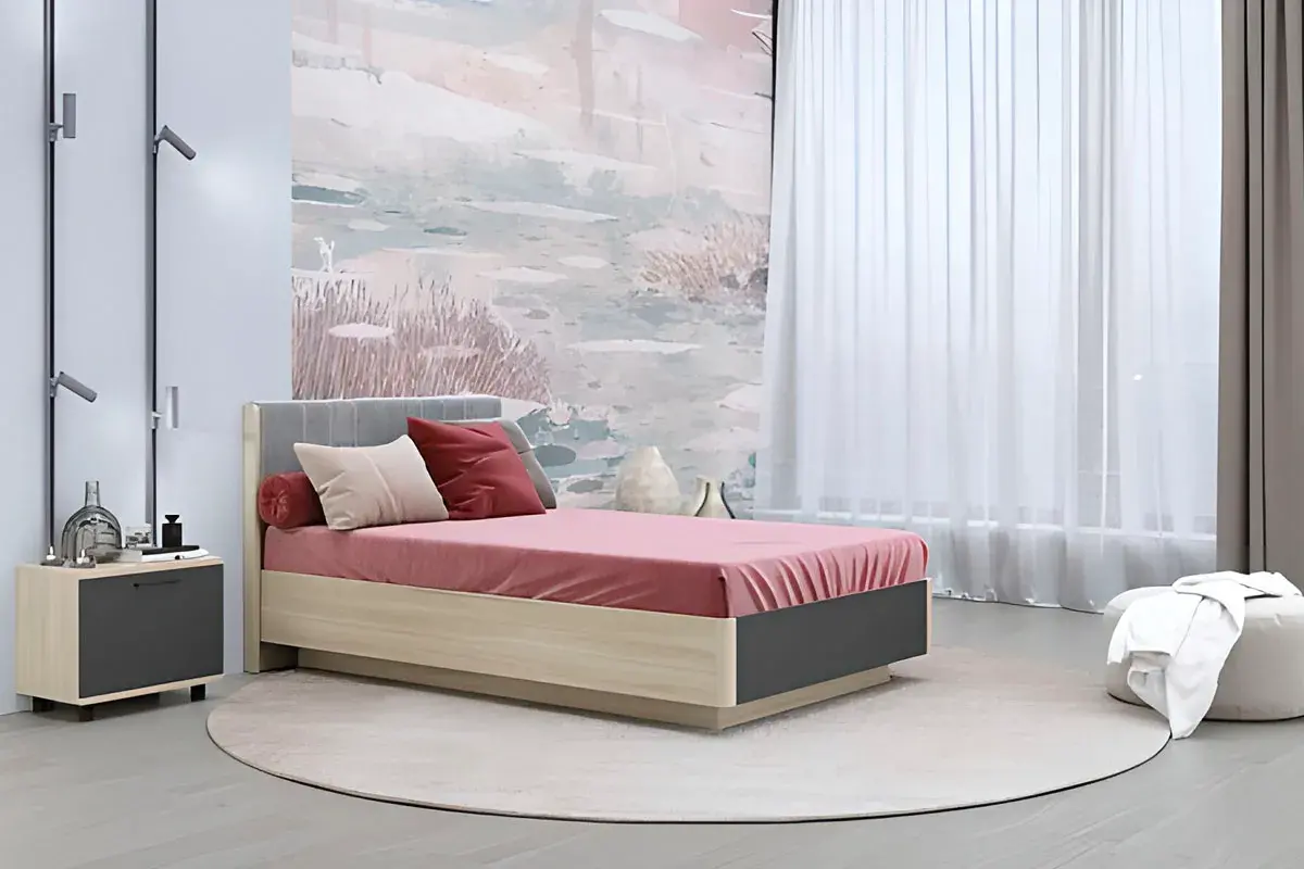 Кровать КР-4011-АС-АМ (Ясень Асахи/Антрацит Матовый) - купить в Озерце