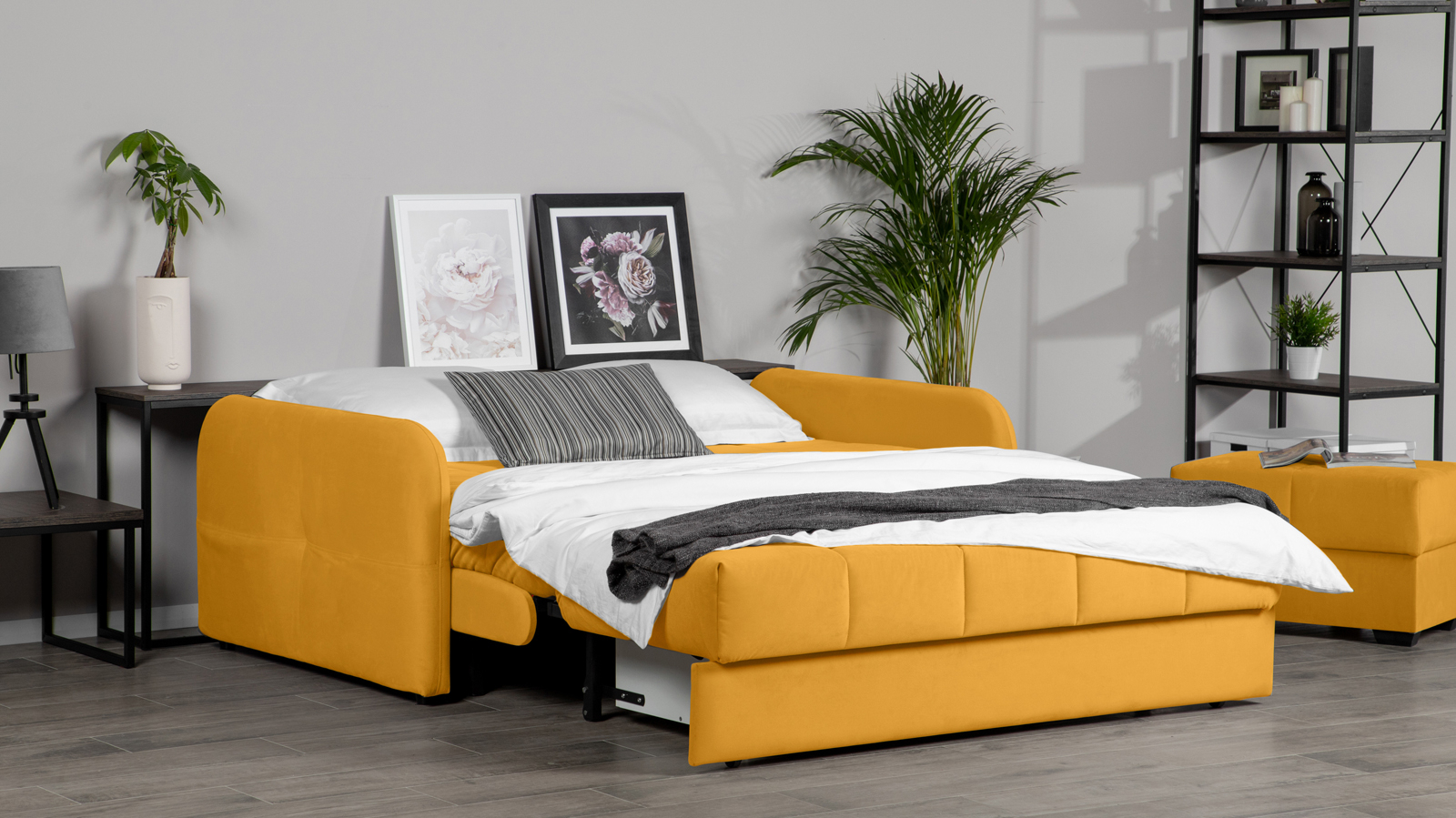 Диван - кровать Domo Pro с мягкими подлокотниками, стежка квадрат, ткань Sky Velvet 30 160x216 — в мебель-центре Озерцо