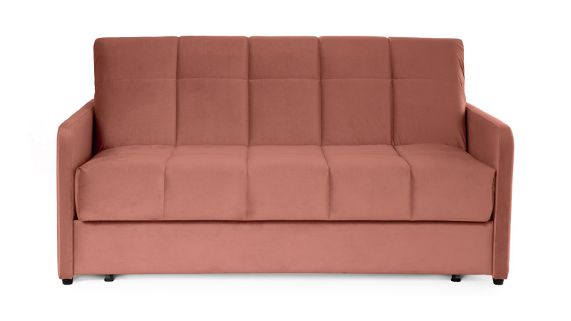 Диван - кровать Domo Pro с узкими подлокотниками, стежка квадрат, ткань Casanova Marsala 160x216 — в мебель-центре Озерцо