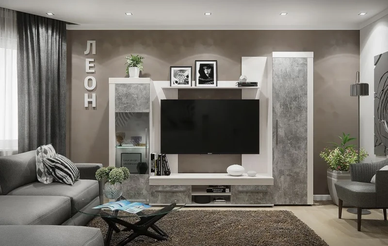 Леон Гостиная со шкафом — Мебель-центр Озерцо