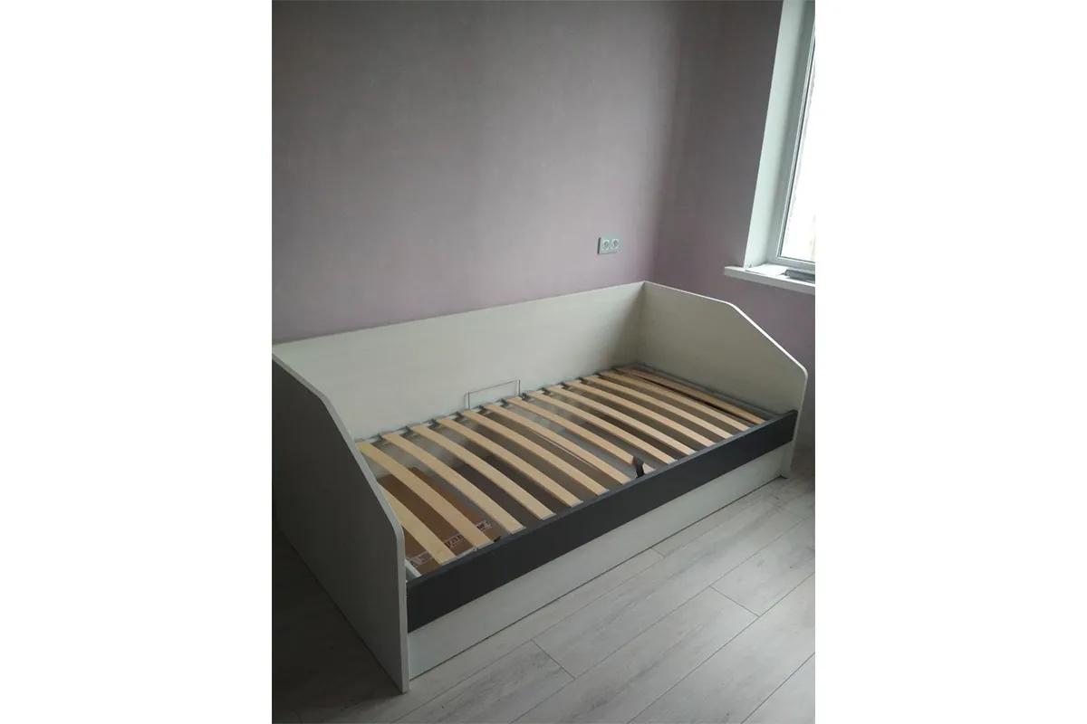 Кровать КР-119-СЯ-АМ 120х200 (Снежный Ясень/Антрацит Матовый) - купить в Озерце