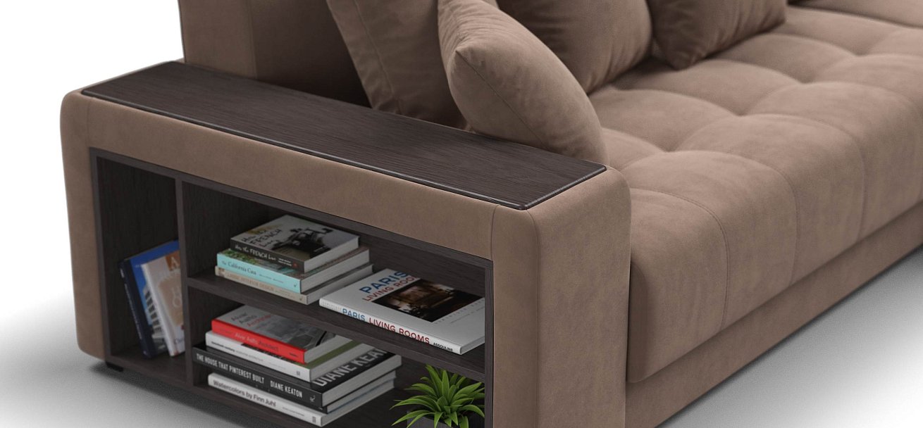 Ванкувер угловой диван Велюр Монолит мокко — купить в Озерце