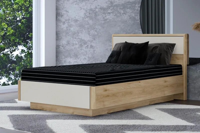 Кровать КР-4002-ГС-КМ 140х200 (Гикори Джексон Светлый / Кашемир Матовый) - купить в Озерце