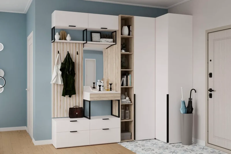 Прихожая Хелли комплект 2 (Дуб Мария / Зефир) — купить в мебель-центре Озерцо Прихожая Хелли комплект 2 (Дуб Мария / Зефир) — в мебель-центре Озерцо