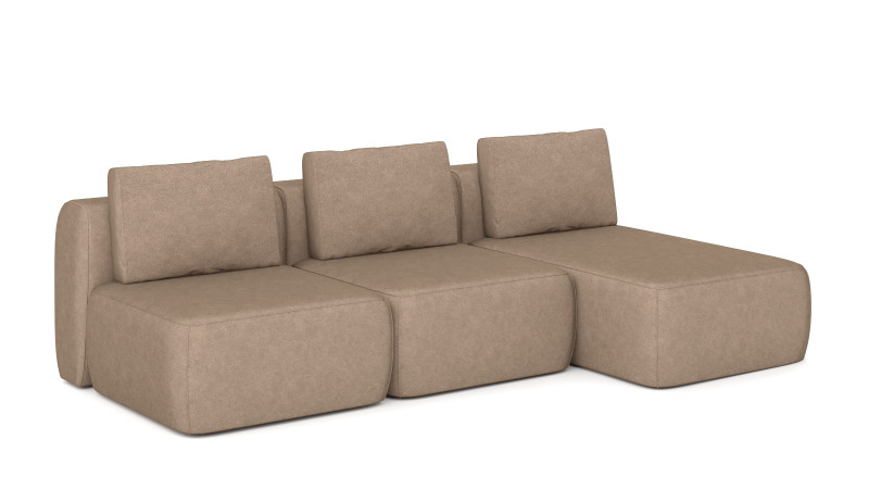 Диван модульный 3-секционный Molto 85+85+125 ткань Galaktika beige 147x259 — купить в Озерце