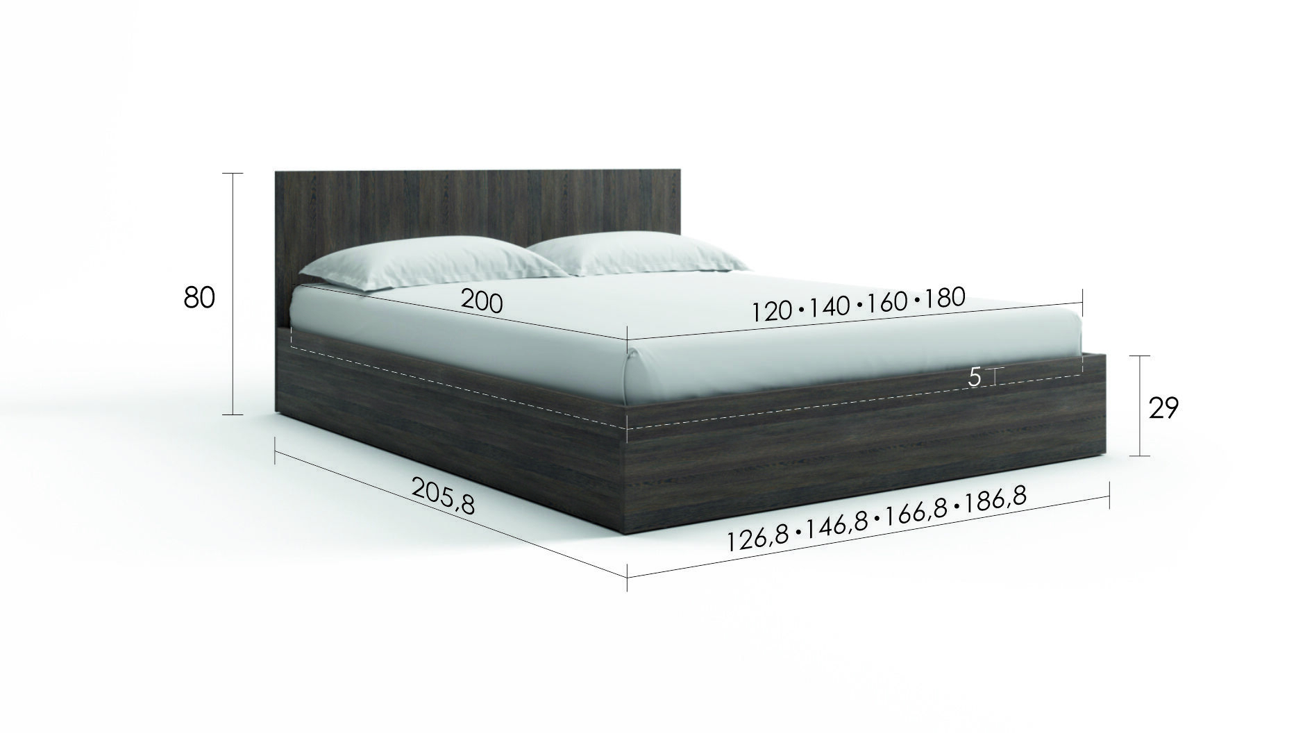 Кровать с подъемным механизмом Ralto, цвет Венге Мали, 120x200 - купить в Озерце