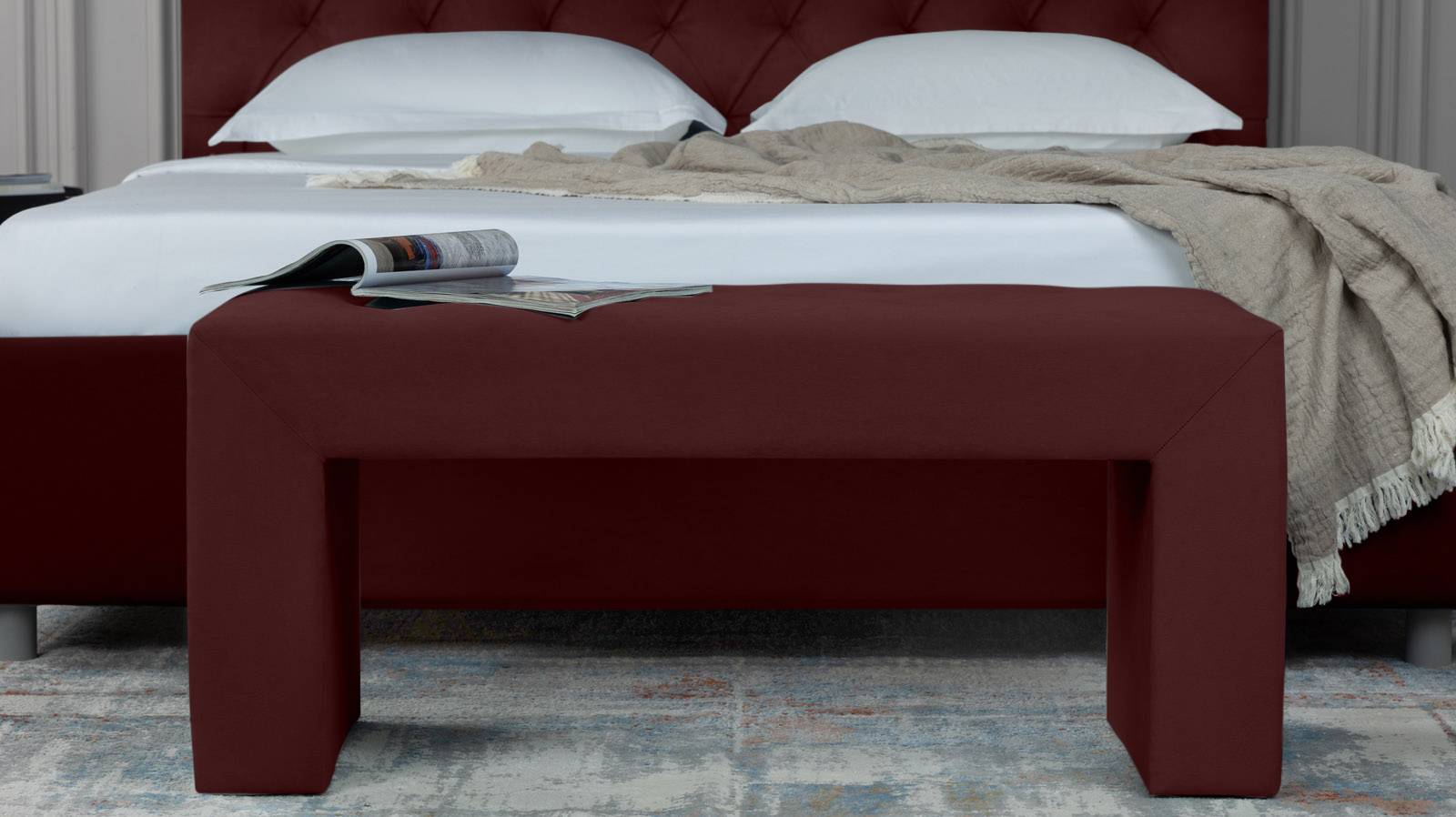 Банкетка Enigma, ткань Sky Velvet 32, 40x130 — купить в Озерце