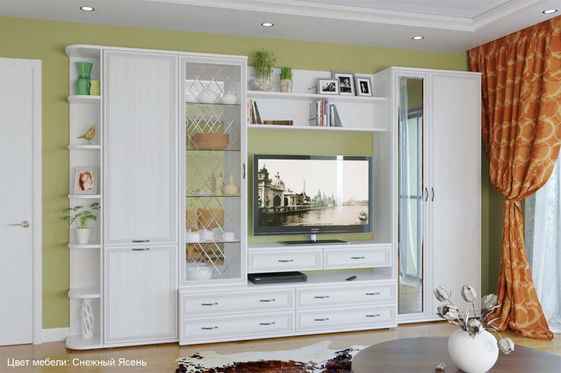 Гостиная Карина-20 (Снежный Ясень) — Мебель-центр Озерцо