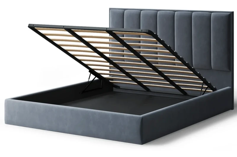 Кровать Лина без опоры с ПМ 140х200 (Бренди лайт 28/Серый) - купить в Озерце