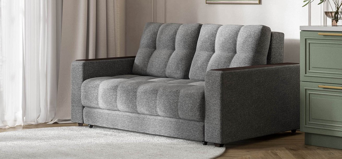 Босс Маркет двухместный диван Рогожка Мальмо серый — купить в Озерце