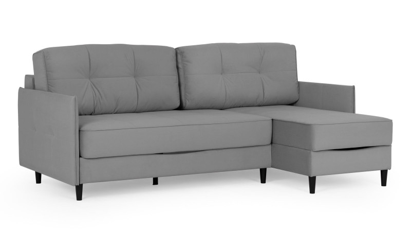 Диван Amani Pro угловой с узкими подлокотниками, ножки: пластик, Тк. Sky Velvet 08 156x217 — купить в Озерце