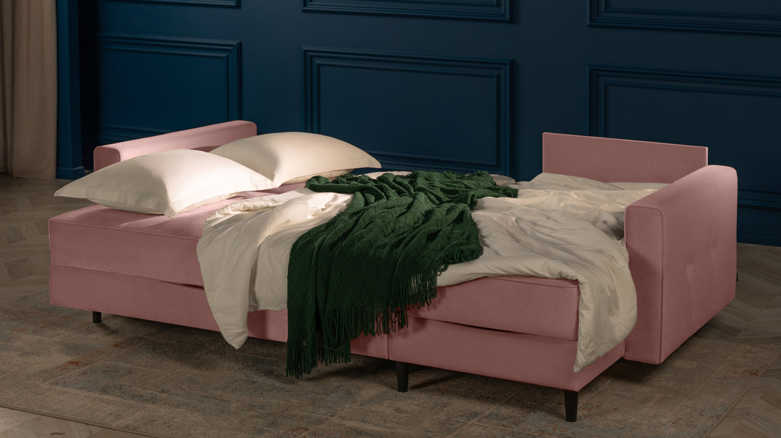 Диван Amani Pro угловой с широкими подлокотниками, ножки: пластик, Тк. Sky Velvet 01 156x237 — купить в Озерце