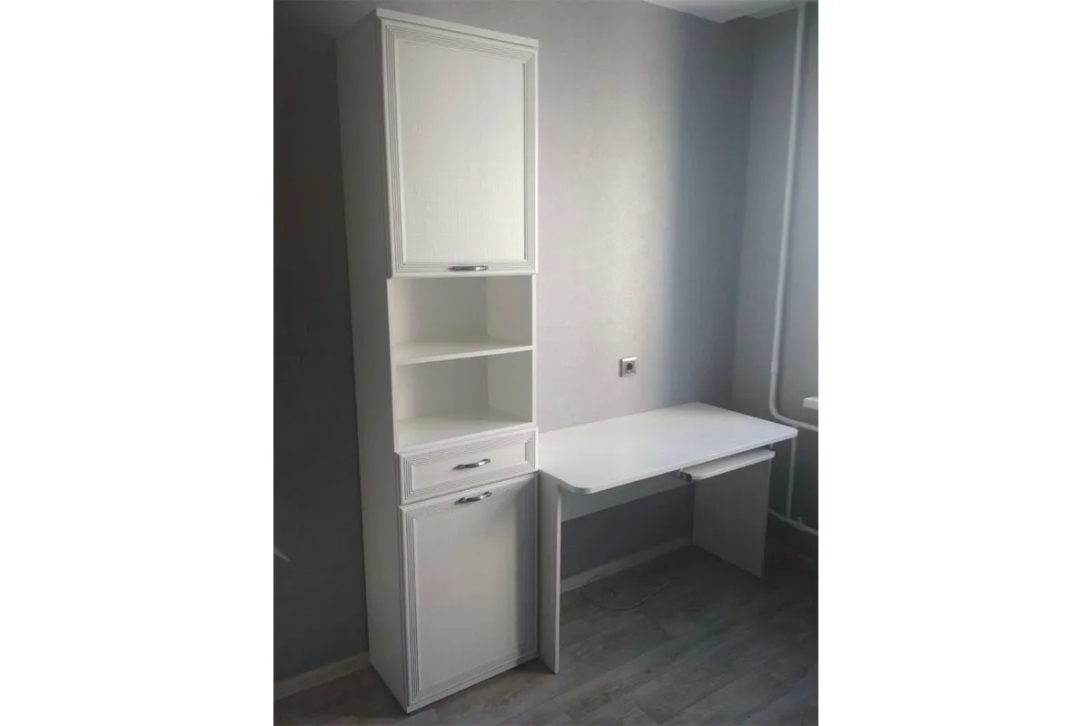 Стол компьютерный СТ-1011 (Снежный Ясень) — Мебель-центр Озерцо