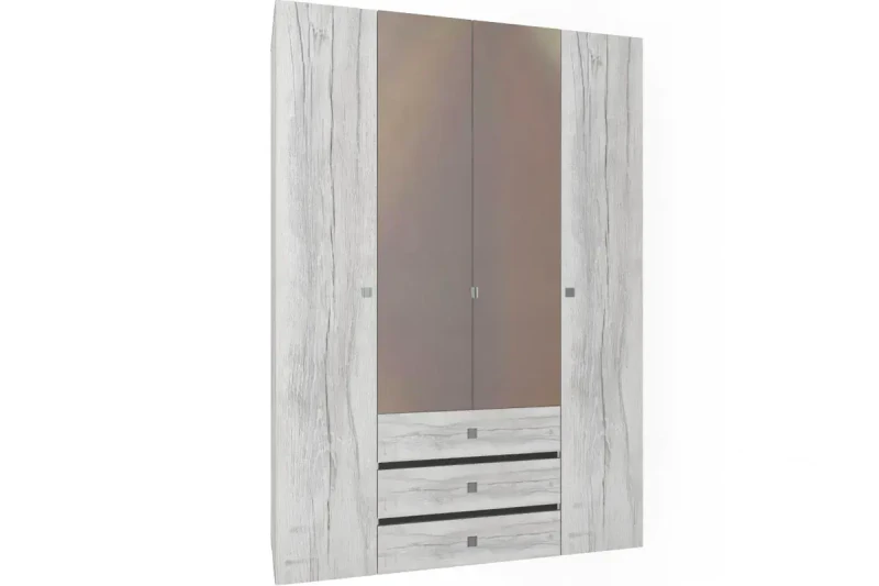 Шкаф для одежды и белья Neo 555 (Дуб Шавиниган/Антрацит) в мебель-центре Озерцо