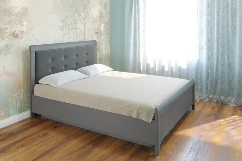 Кровать КР-1034-СО-В с ПМ 180х200 (Серый Оникс/Велюр) - купить в Озерце