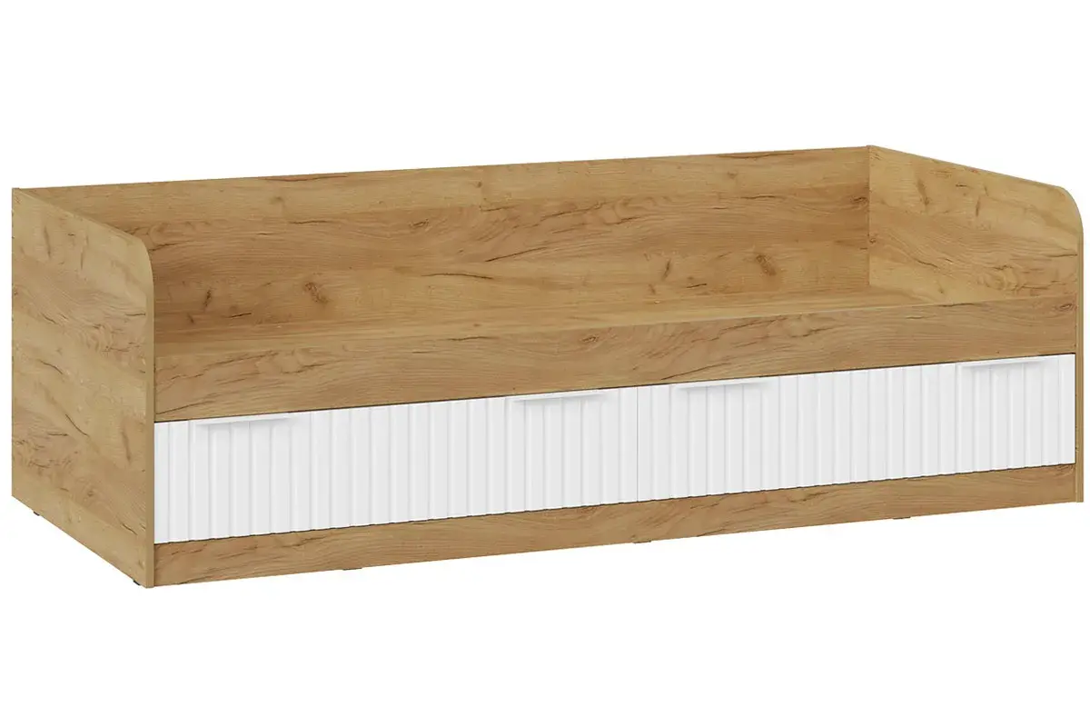 Кровать комбинированная Хилтон 90х200 Тип 1 (Дуб Крафт Золотой/Белый матовый) - купить в Озерце