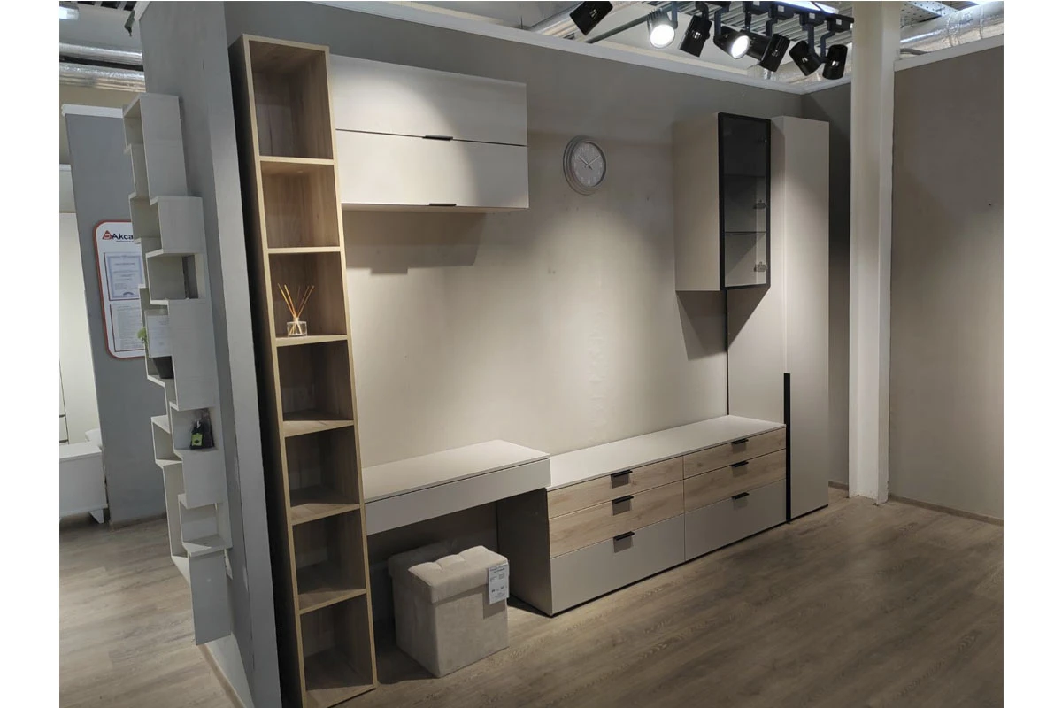 Тумба Мария МТ 90.2F (Дымчато-Серый/Дуб Мария) — Мебель-центр Озерцо